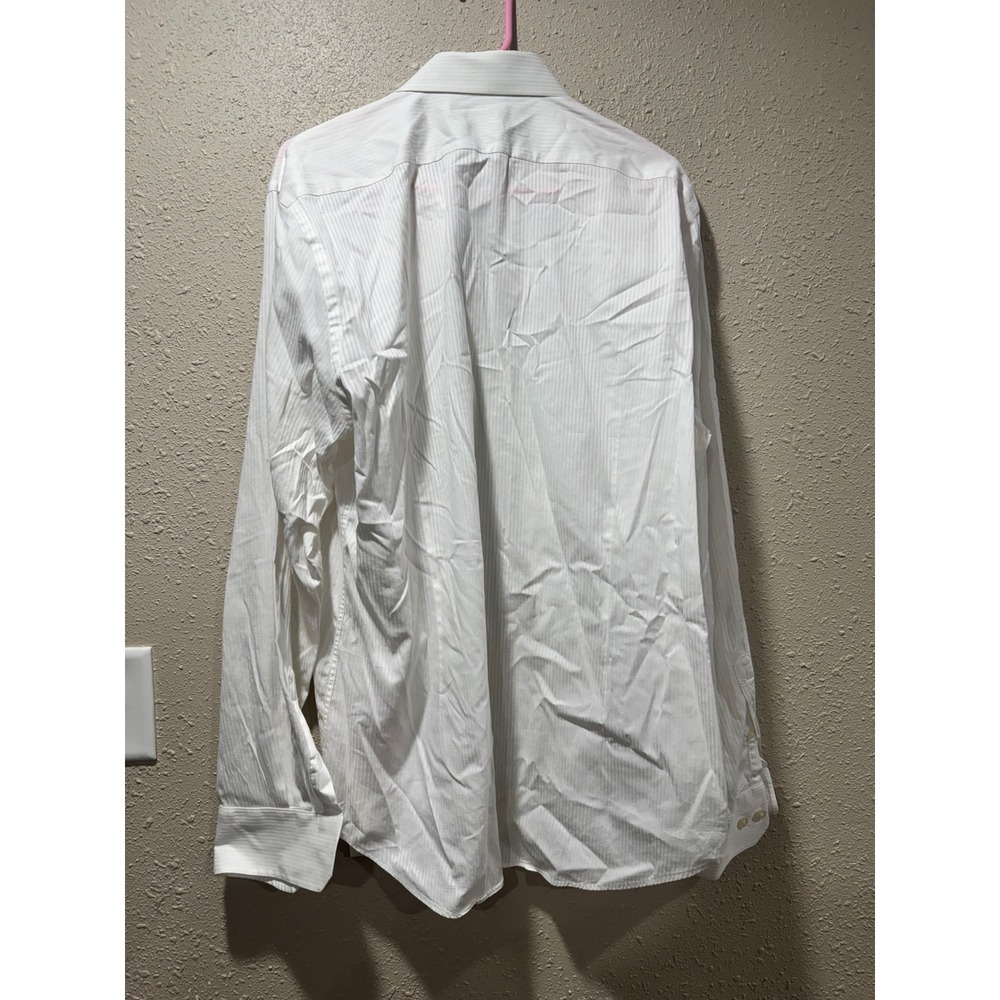 H&M Divided Mens White Button Down Shirt Long Sleeve Chest Pocket Regular Fit L